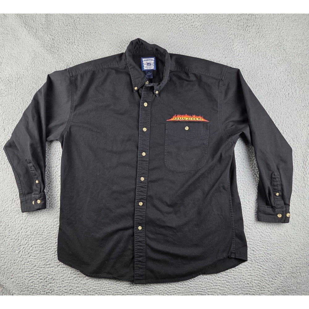 Vintage Armageddon Shirt Mens‎ XL Black Lee Denim Button Down Movie 1998